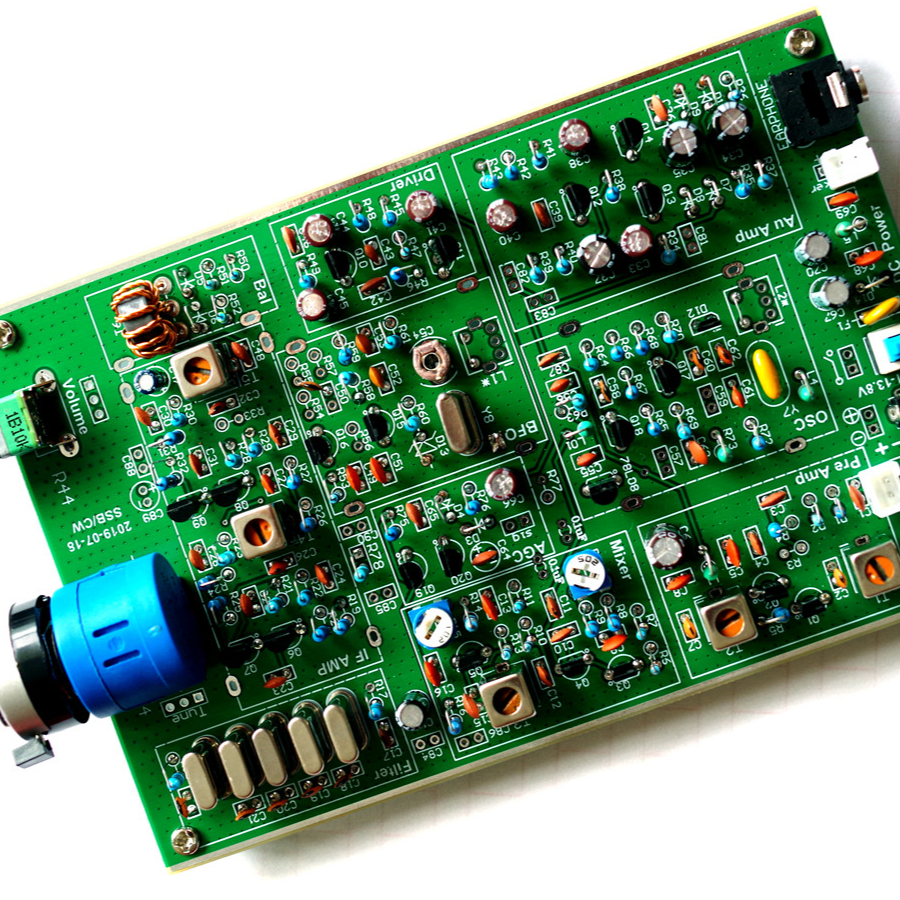 MIZUHO RX-100 SSB CW RECEIVER 基板とパネル MIZUHO 7MHz SSB-CW RECEIVER RX-100