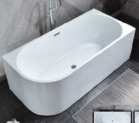 Baignoire balnéo autoportante moderne en acrylique, profonde, avec fonction massage, pour projets de salles de bain de luxe