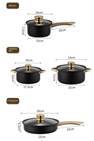 Ensemble de casseroles en acier inoxydable antiadhésif 8 pièces compatible avec l'induction, pot à lait, pot à soupe avec couvercles en verre pour la cuisine à domicile