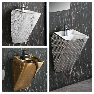 Lavabo de cerámica para baño, lavabo colgante de pared de lujo con tocador, Con Pedestal único, nuevo - Product Image 2