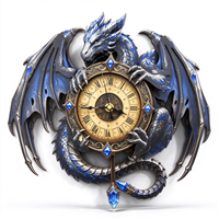 Jam Dinding Kayu 3D Puzzle Magnetik Modern Dragon DIY, Model Kit Perakitan Sendiri dengan Ayunan Pendulum