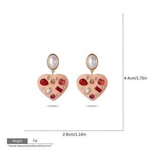 Fashion Romantic Valentine Heart <strong>Jewelry</strong> Set Gold Pendant Chain Necklace Drop Earrings Pearl Crystal <strong>Love</strong> Gift <strong>Jewelry</strong> for Women - Product Image 6