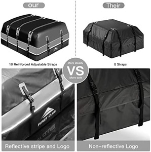 Sac de toit souple imperméable 600D PVC universel pour SUV 400L-500L verrouillable avec bandes réfléchissantes - Product Image 4