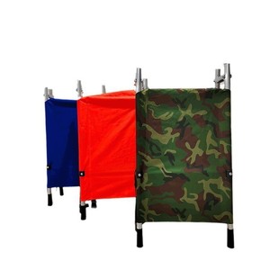 Camilla Plegable de Acero Inoxidable con Ruedas y Tela Oxford de Camuflaje para Rescate de Emergencia y Traslado de Pacientes - Product Image 1