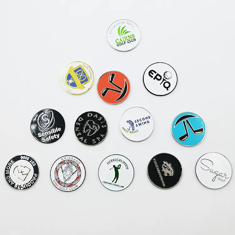 Figur Design Großhandel Benutzer definierte Golfball Marker Miniatur Emaille Balls Marker Golf