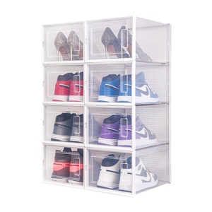 Boîte à chaussures en plastique pliable, empilable, transparente, durable, simple et pratique, vente en gros à prix réduit - Product Image 1
