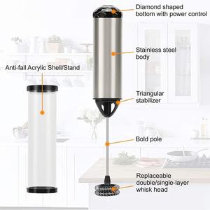 Mousseur à lait électrique moderne Crémier portable pour <span class=keywords><strong>Amazon</strong></span> Nouvelle version Mélangeur de boissons en mélamine en acier inoxydable Mélangeur transfrontalier - Product Image 2