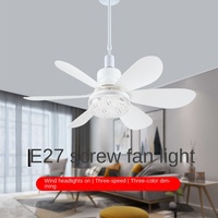 Ventilateur de plafond LED moderne pour salle de bain, 52 pouces, construction en plastique et métal, 6 pales, moteur DC silencieux 36 dB, télécommande, variateur d'intensité, 5 vitesses