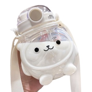 <b>Cute</b> Cartoon <b>Bear</b> Plastic Water Bottle Large Capacity With Strap For Children Summer Use - Product Image 5
