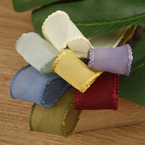 Ruban de bord de couleur unie personnalisé pour vêtements chaussures nœud floral bricolage accessoires de cheveux pour enfants matériel <span class=keywords><strong>bande</strong></span> de <span class=keywords><strong>gaze</strong></span> de neige en polyester - Product Image 3