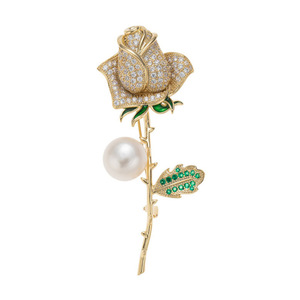 Broche de Alta Gama <span class=keywords><strong>YINI</strong></span> para Mujer, Diseño Floral Elegante, Broche Grande con Perlas de Imitación, Cristales de Estrás y Metal - Product Image 2