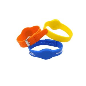 <span class=keywords><strong>Mifare</strong></span>-pulsera de silicona para piscina, Rfid pulsera de silicona resistente al agua, clásica, 1K, para pago