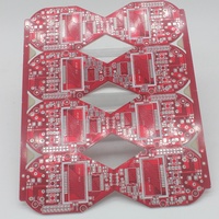 Carte de circuit imprimé double face personnalisée, masque de soudure rouge, finition HASL, forme irrégulière, pour contrôle électronique grand public