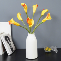 Bunga Calla Lily PU Besar Grosir, Bunga Tiruan Sentuhan Asli Tangkai Panjang untuk Dekorasi Pernikahan, Hotel, Rumah, dan Meja