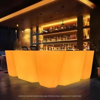 Comptoir de bar portable Comptoir d'événement de fête Led Led Illuminé Plastique Portable Led Comptoir de bar haut Mobilier Bar mobile
