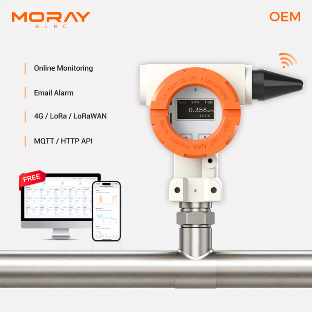 Moray ME6001P NB-IoT ±0.5% IP66 MQTT LoRaWAN Battery Powered OLED Display High Quality Wireless Pressure Transmitter