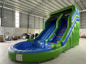 Cavalier gonflable de Chambre de rebond de glissière d'eau de qualité marchande avec le ventilateur - Product Image 3