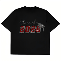 Transferts thermocollants personnalisés en strass pour T-shirts, motif de remise de diplôme Senior 2026