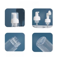 Bouteilles à pompe en mousse de plastique PET personnalisées 100ml 200ml avec tête de brosse en silicone pour cosmétiques, maquillage, nettoyant visage, savon