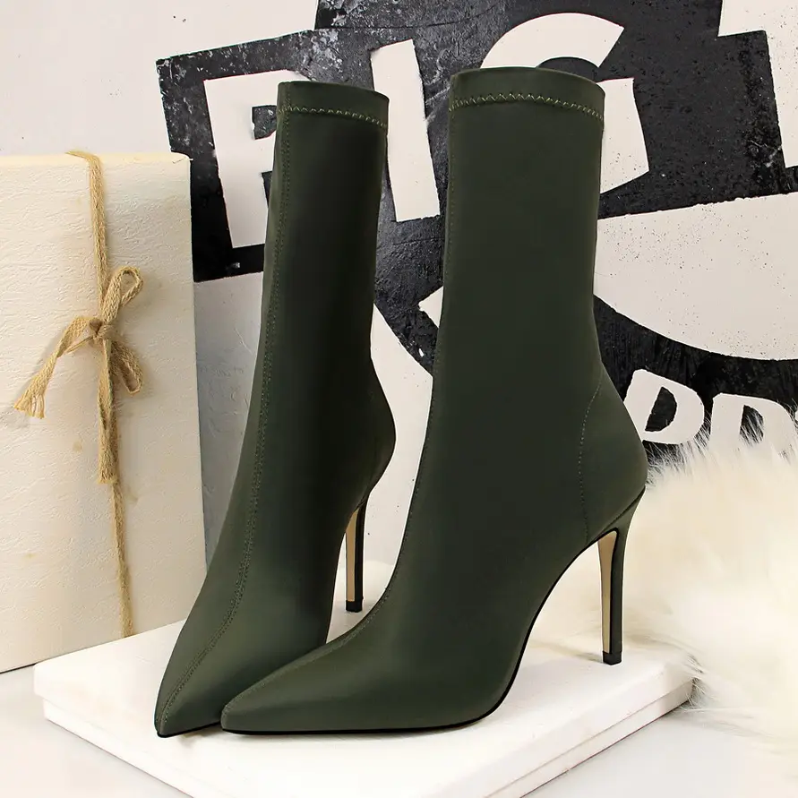 Latest Contracted Style Breathable Fashion Spring Ankle Boot Sexy Nightclub Resilience Women Heel Boots for Ladies