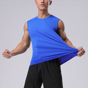 Débardeur de course d'été pour homme, séchage rapide, respirant, anti-boulochage, décontracté, ample, hauts d'entraînement de fitness 100% - Product Image 1