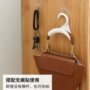 Bag Hooks Arched Design <b>Plastic</b> White 1 Piece For <b>Wardrobe</b> Bag Scarf Tie Belt Storage - Product Image 2