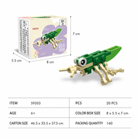 Set de Bloques de Construcción de Insectos (Gafanhoto), Juguete Educativo STEM, Ladrillos DIY, Kit de Modelo Animal, Regalo para Niños de 6 Años en Adelante