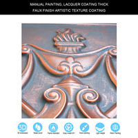 Plaque de plafond carrée en PVC 3D artistique, gaufrée, étanche, pour hôtel PL07 Cuivre rustique