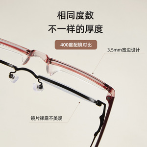 Montures de lunettes progressives Arkema Naturelles, monture pleine large de 3,5 mm, durables, unisexe, rectangulaires, Danyang - Product Image 1