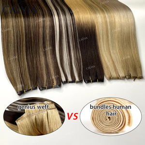 Extensiones de Cabello Humano Invisible Ruso de Doble Trama, 100% Cabello Humano, Trama Fina Genius Weft, Puntas Gruesas, Extensiones de Cabello Humano Genius Weft - Product Image 5