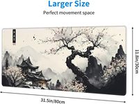 Grand tapis de souris pour jeux vidéo, style anime japonais, antidérapant, en caoutchouc, protège-bureau, tapis de souris chauffant