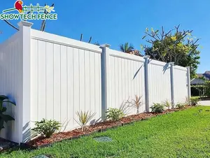 8ft Plastic Garden Vinyl Fence Panels Privacy Grey Cheap White Outdoor PVC Fence Privacy With Posts Wholesale