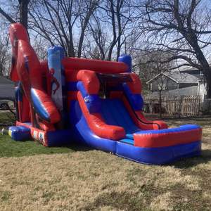 <span class=keywords><strong>Castillo</strong></span> Inflable Comercial Combinado de Spider-Man para Interiores y Exteriores con Tobogán, Brincolines Inflables para Fiestas - Product Image 4