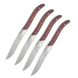 Best Selling Steak Knife 6 Piece Set Stainless Steel Color Wood Laguiole Steak Knife