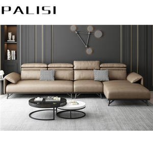 Ensemble de canapés en <span class=keywords><strong>cuir</strong></span> bleu marine sectionnels de haute qualité Salon Simple Nordic Fashion L forme Corner Chaise Sofa - Product Image 5