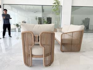 Ensemble de meubles de luxe modernes en rotin tressé <span class=keywords><strong>pour</strong></span> <span class=keywords><strong>terrasse</strong></span> <span class=keywords><strong>extérieure</strong></span>, chaise et <span class=keywords><strong>canapé</strong></span> <span class=keywords><strong>pour</strong></span> hôtel, patio, villa ou loisirs en extérieur - Product Image 3