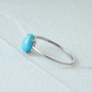 CANNER Wholesale 925 Sterling Silver Gemstone <b>Ring</b> Jewellery <b>Turquoise</b> Waterdrop Stone <b>Rings</b> for Women Gifts - Product Image 3