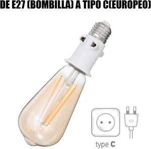 Adaptador de Base para Lámpara LED con Rosca <span class=keywords><strong>E27</strong></span>, Material ABS y Metal, <span class=keywords><strong>Enchufe</strong></span> de Conversión Eléctrica - Product Image 3