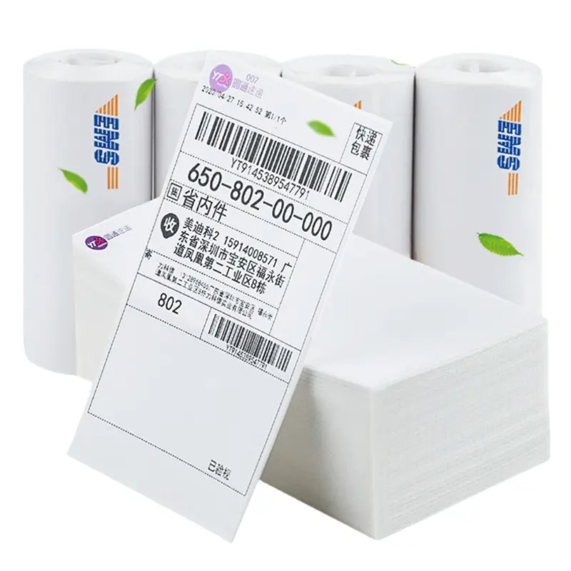 Ready to ship E-package waybill sticker printing shipping printer paper label fanfold thermal labels 4x6
