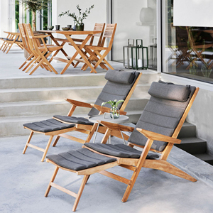 Tumbona de Exterior para Playa, de Madera de Teca Sólida <span class=keywords><strong>Natural</strong></span> con Cojín, para Patio, Piscina, Villa, Casa de Huéspedes, Terraza - <span class=keywords><strong>Seno</strong></span> - Product Image 6