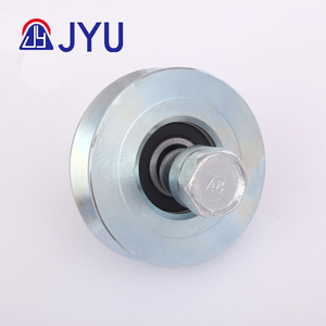 Rodillo de rueda galvanizado de un solo rodamiento universal con perno con ranura U V Y para reemplazo-plateado - Product Image 5