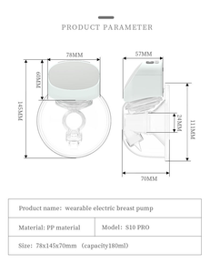 Nouvelle pompe portable électrique rechargeable S10pro personnalisée en usine, ODM/OEM, en silicone PP sans BPA, 5 niveaux, 2 modes, autonomie de 80 minutes - Product Image 6