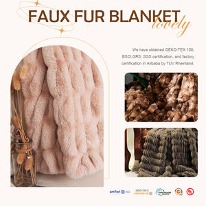 Couverture en <span class=keywords><strong>fausse</strong></span> <span class=keywords><strong>fourrure</strong></span> OEM, textile de maison personnalisé, couverture en <span class=keywords><strong>fausse</strong></span> <span class=keywords><strong>fourrure</strong></span> luxueuse à double face plissée pour lit d'hiver - Product Image 6