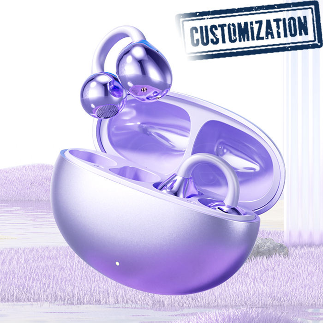 M91 Open Wireless Stereo Earbuds High-End Glossy Electroplated Material Ear Clip Fashion Earrings Earphones with 38ms Low Delay