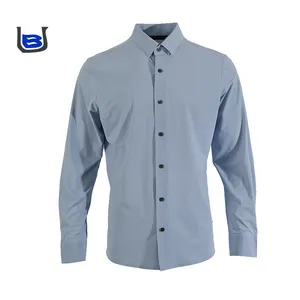 Men's custom solid color casual new teck lapel fusing seamless shirt