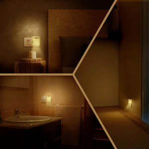 مستشعر الحركة LED ضوء الليل التوصيل الأوروبي والأمريكي إضاءة ممر غرفة النوم العائلية مصباح سلم بجانب السرير الخفيفة النوم - Product Image 2