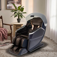 Fauteuil de massage électrique Riway noir beige Shiatsu 4D de luxe pour tout le corps, zéro gravité, piste SL, inclinable, massage profond des tissus, rythme musical