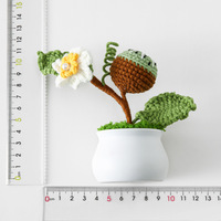 Afgewerkte Kunstmatige Bloem Gehaakte Groenten En Fruit Serie Pot Simulatie Groene Plant Kleine Ornamenten Mooie Handgeschenken
