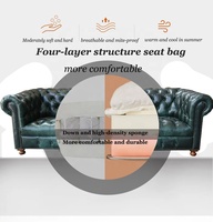 Canapé Chesterfield en cuir véritable italien de haute qualité, style rustique capitonné, couleur bronzée, 3 places, ensemble modulaire pour salon