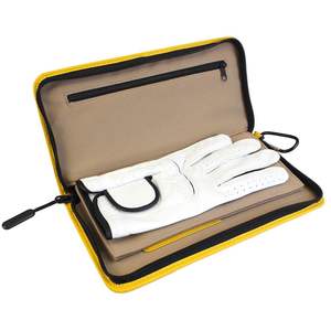 Crestgolf Nouveauté Étui <span class=keywords><strong>de</strong></span> rangement pour gants <span class=keywords><strong>de</strong></span> golf en cuir PU, personnalisable, avec poche zippée et crochet, idéal pour un cadeau - Product Image 1